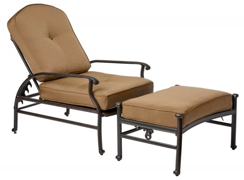 Chaise Chair and Ottoman With Cushions